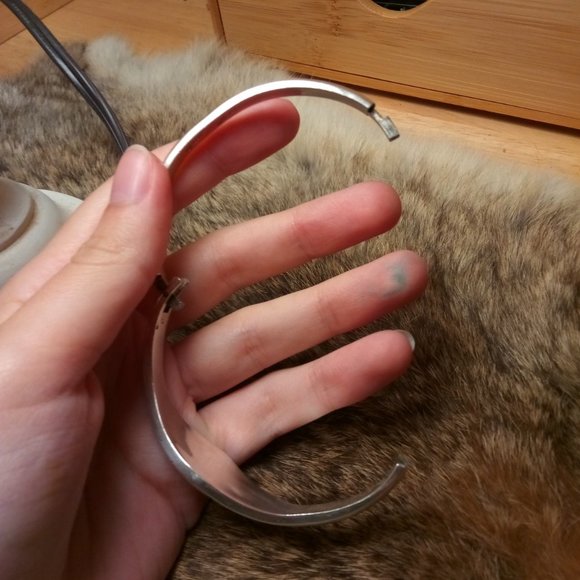 Sterling silver Mexican Taxco stone inlay bracelet - Picture 4 of 4